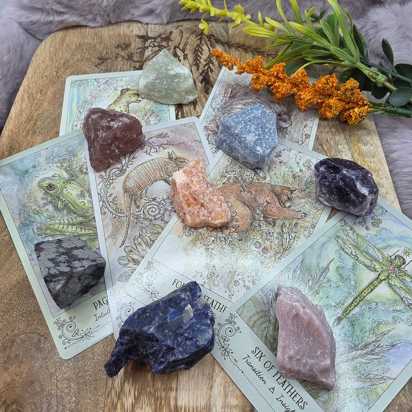 Intuitio kivi + tarotkortti