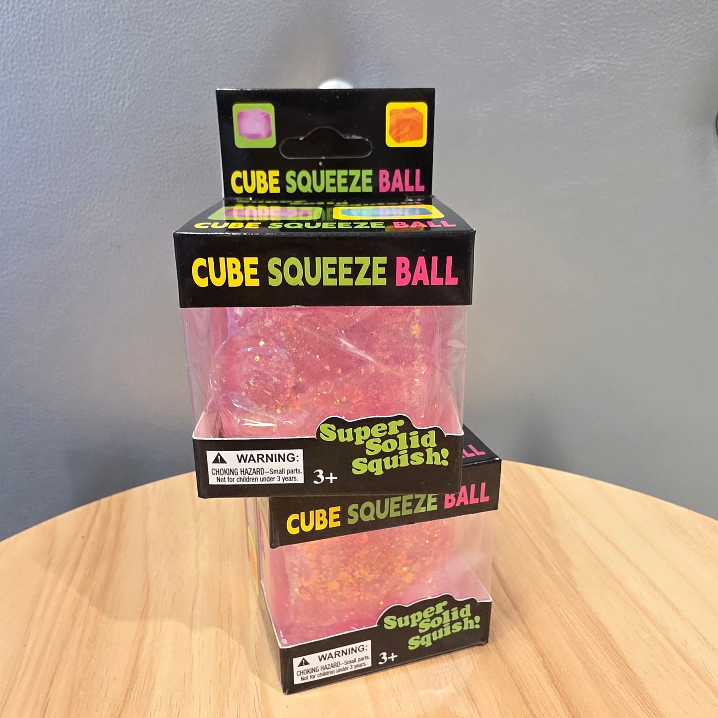 Cube squeeze ball