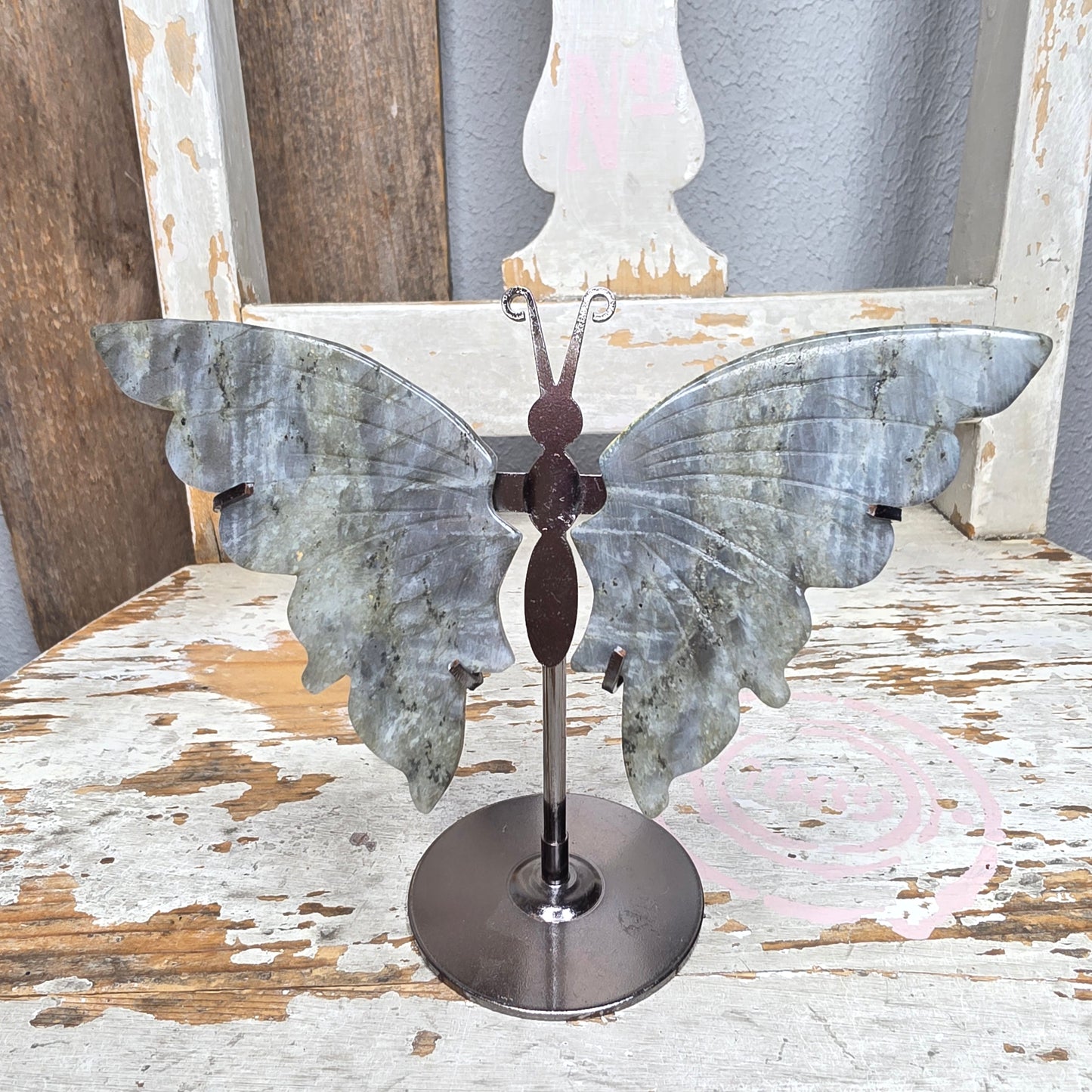 Labradoriitti siivet telineessä