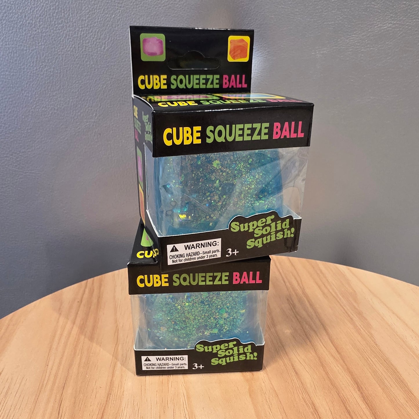 Cube squeeze ball