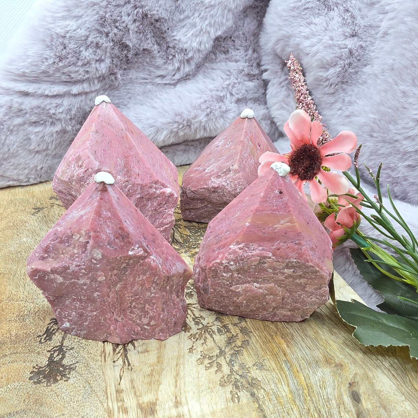 Pinkki jaspis kärki -kaksi kokoa-