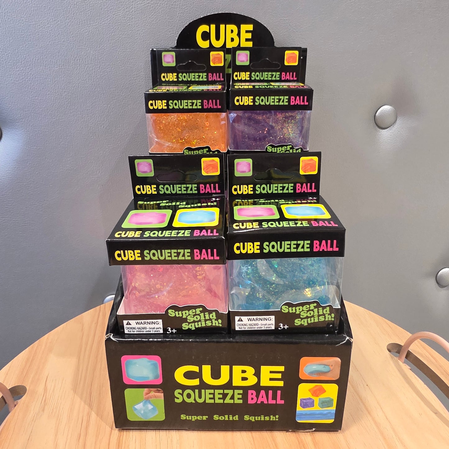 Cube squeeze ball