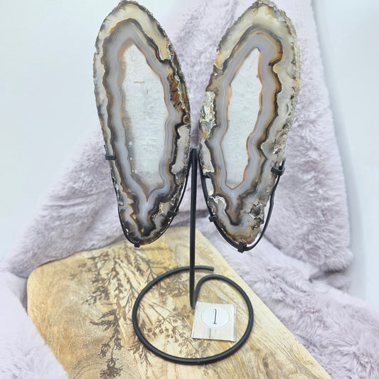 Akaattisiivut telineessä -ruskea-