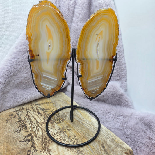 Akaattisiivut telineessä -keltainen-