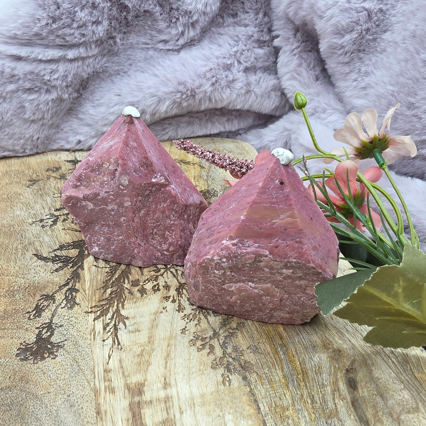 Pinkki jaspis kärki -kaksi kokoa-