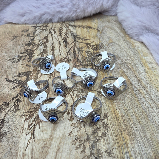 Teräs-sormus "Evil eye"